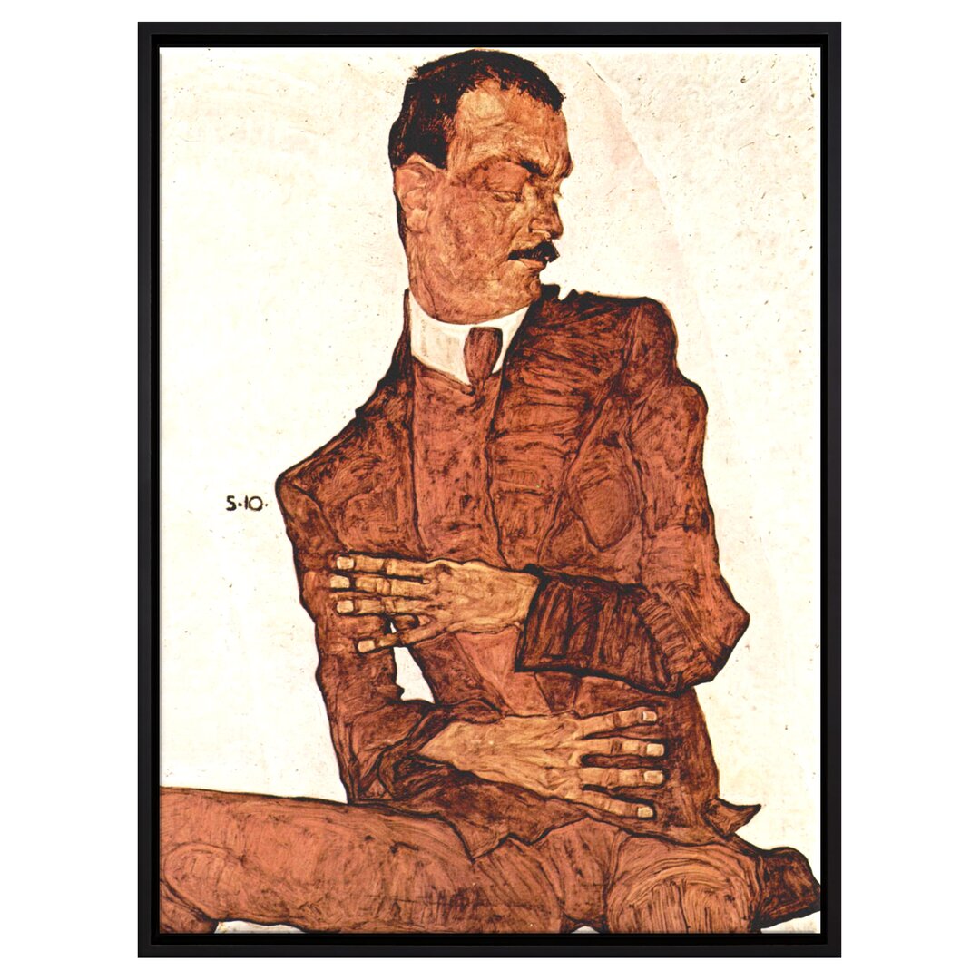 Gerahmtes Leinwandbild Portrait of Arthur Rössler von Egon Schiele