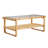 Mittal Sled Glass Top Wood Frame Rattan Coffee Table with Shelf-916769111