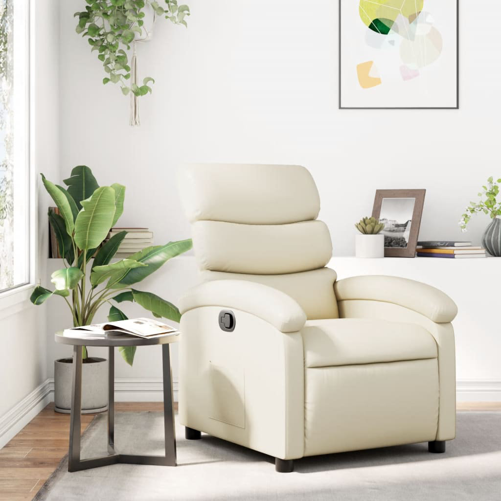 Vidaxl Relaxsessel Creme Kunstleder