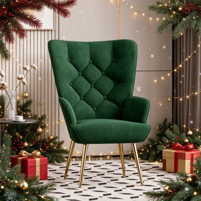 Bastoam 50Cm Wide Tufted Velvet Wingback Chair