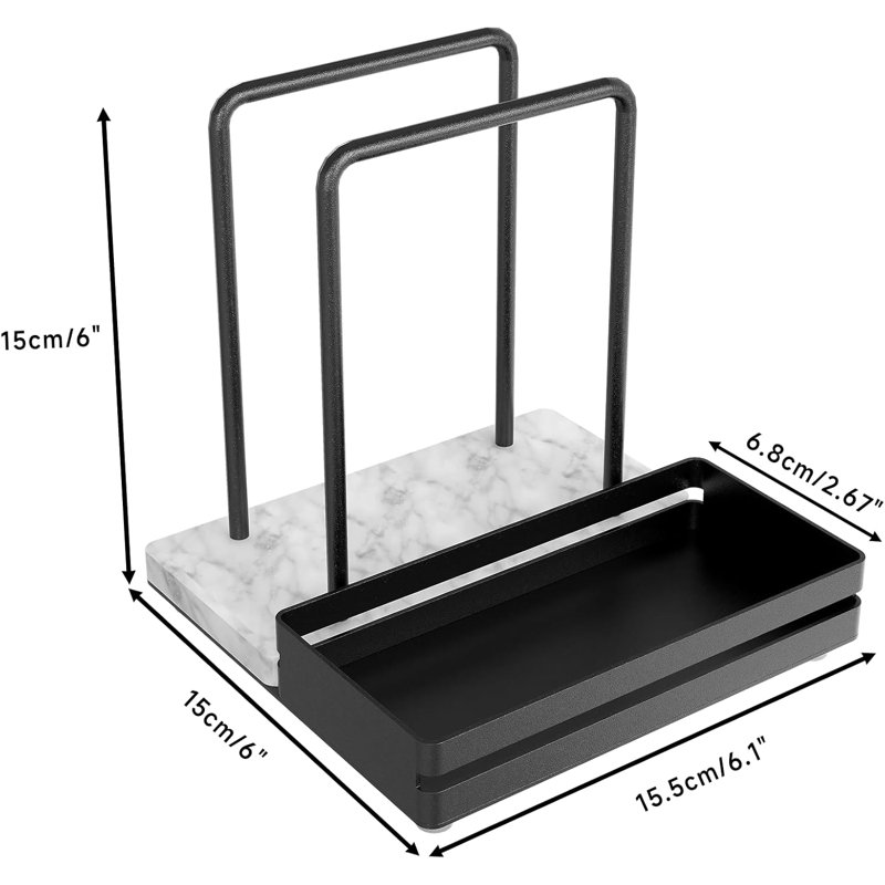 Porte-serviette en marbre pour table avec plateau salière et poivrière