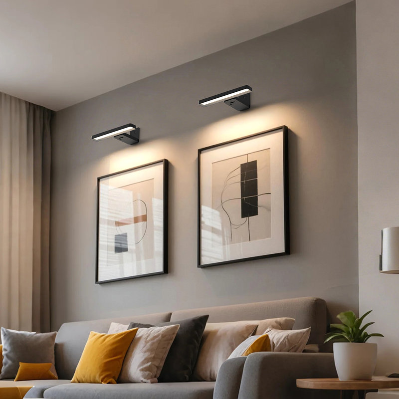 Luminaire modulaire rechargeable de 9,5 po - Applique murale et applique murale avec 3CCT, interrupteur tactile et télécommande