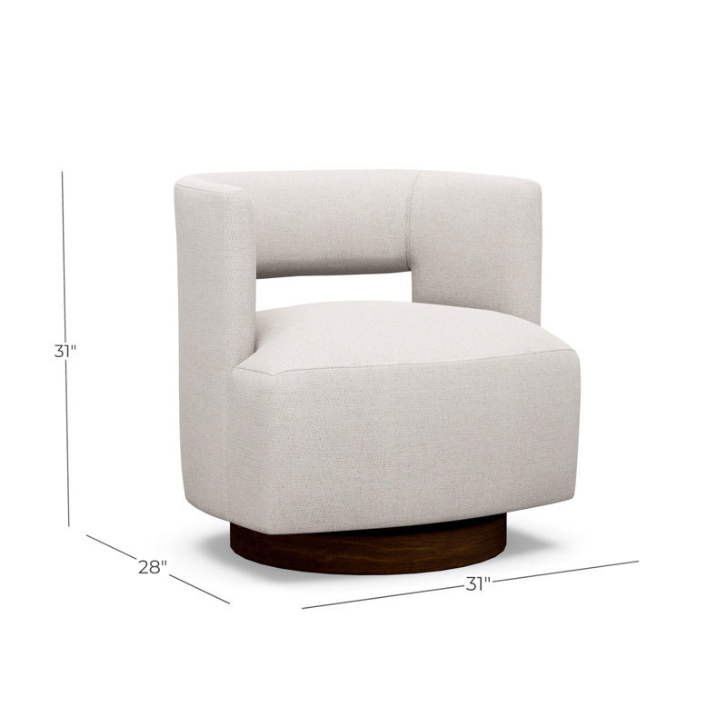 Crystle Swivel Barrel Chair, 8240-70, Walnut