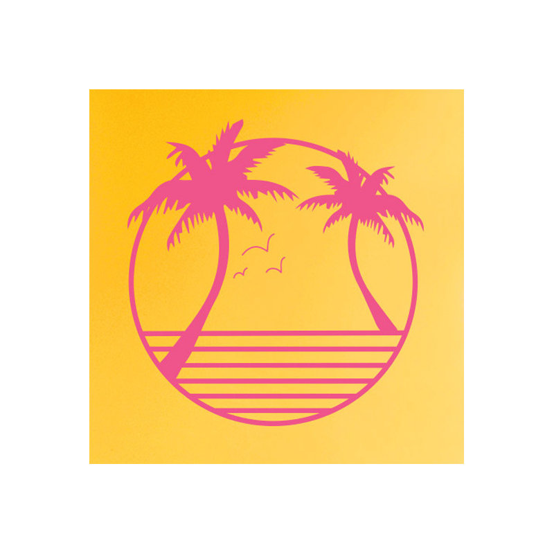 Nautical & Beach Non-Wall Damaging Wall Decal, Pink