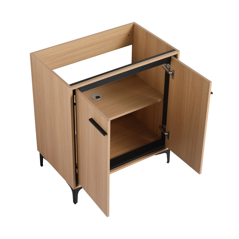 Base de meuble-lavabo de 30 po sans lavabo, meuble de rangement, en bois d'ingénierie, meuble-lavabo américain de 30 po, cadre en bois, rangement élégant, design