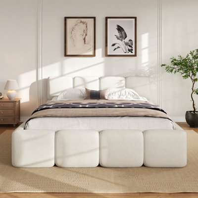 Upholstered Platform Bed With Plush Headboard & Footboard