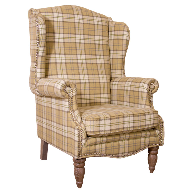 Dempster Upholstered Wingback Chair, Piazza Lime