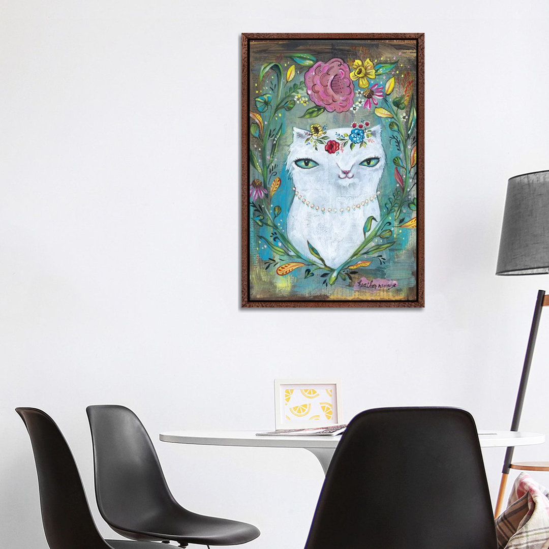 White Kitty von Heather Renaux - Galerie-verpackte Leinwand Giclée auf Leinwand