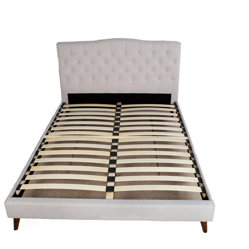 Lit tapissier avec 2 tables de chevet, Gris clair, Grand lit