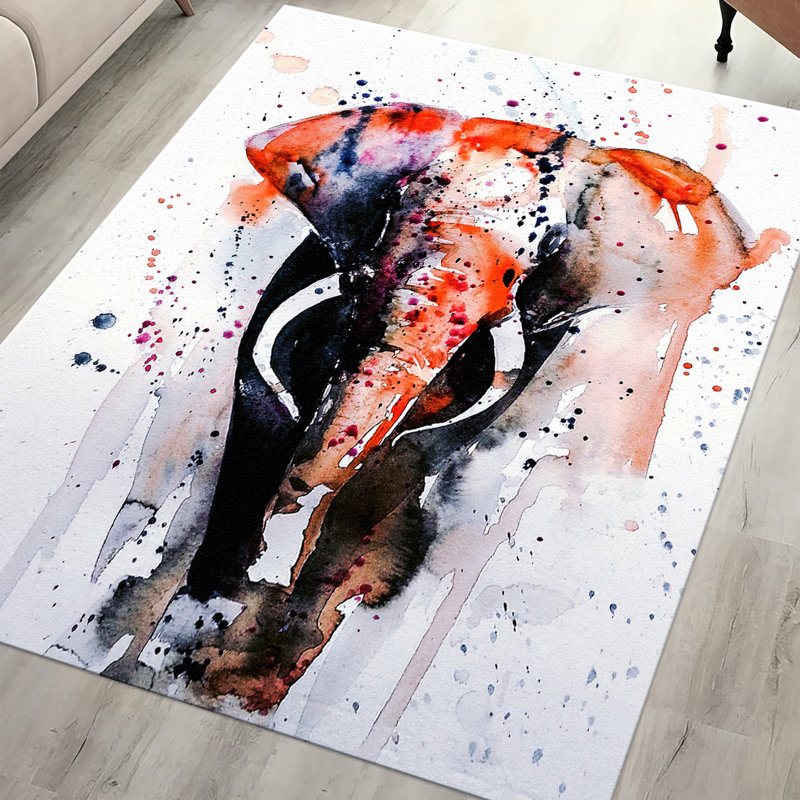 Charming Multicolored Floral Pattern Non Woven Thin Type Printed Rug Ideal for Home Decor and Modern Spaces