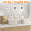 2.4m Sofa 3-Seater Chenille Foam Modular Sectional Sofa-123381893