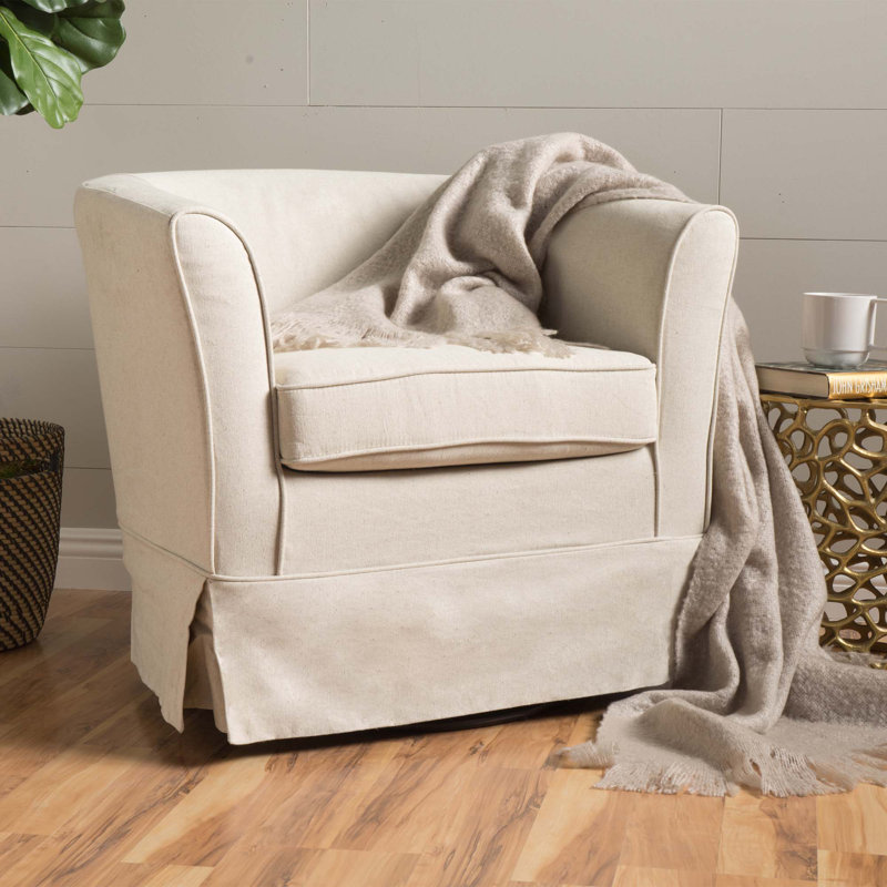 Chaise pivotante avec housse amovible, Tissu naturel