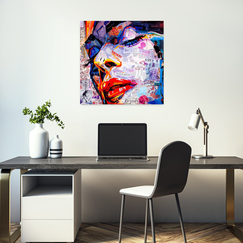 Art contemporain abstrait société, H 18 po x l 18 po