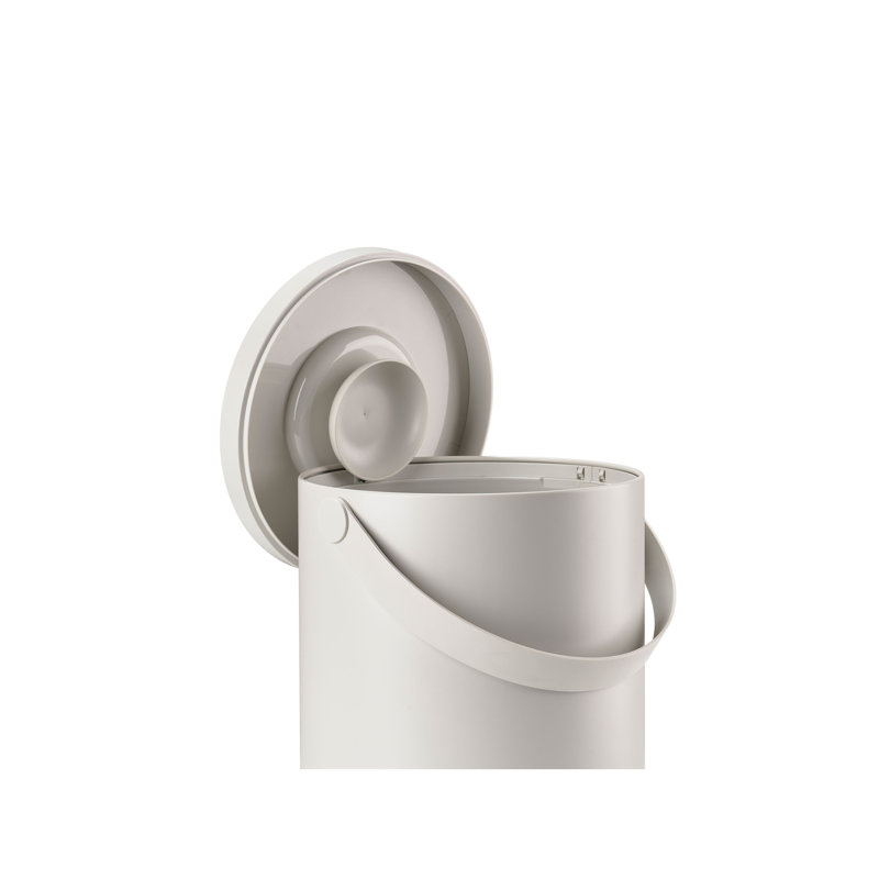 Plastic Manual Lift Kitchen Trash Can, 22 L, Highgloss sand grey