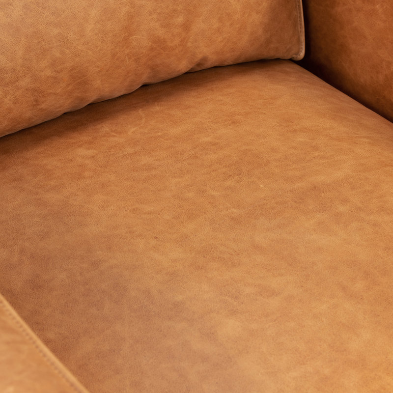 Mateo Full-Grain Genuine Italian Leather Armchair, Cognac Tan Genuine Leather