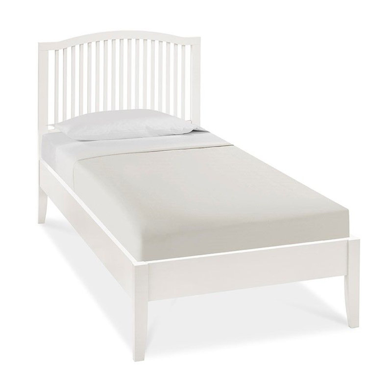 Lund Solid Wood Bed, White, Single (3')