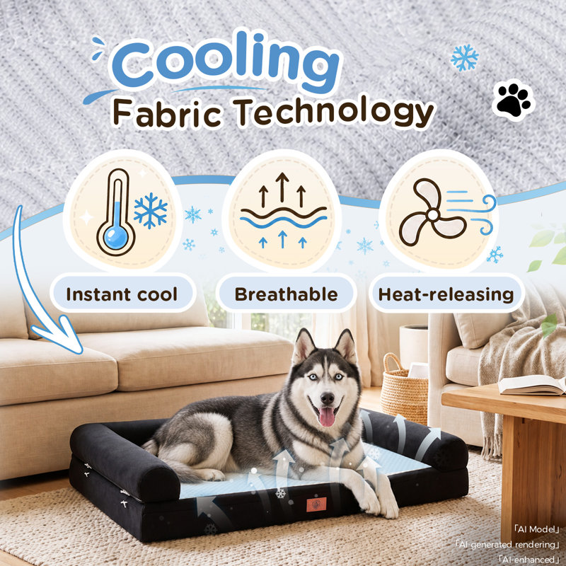 Dog Bed Pet Bed, XLC-104*64*15CM, Black