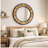 Wood & Metal Framed Round Wall Mirror, Decorative Mirror For Entryway, Bathroom, Hallway Or Living Room