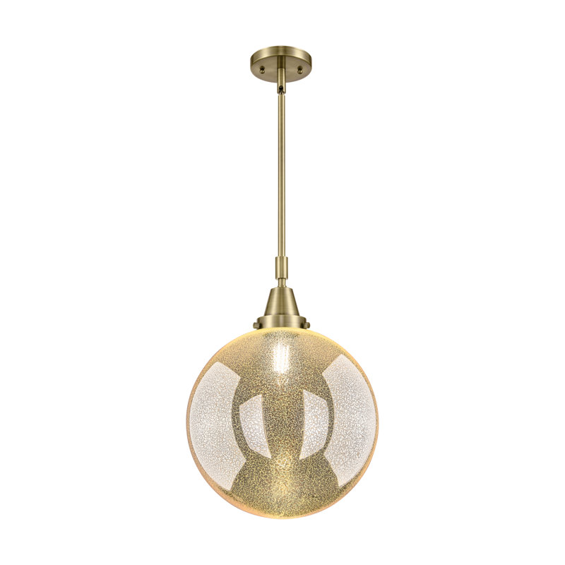 Mini-luminaire suspendu 1 lumière Caden Beacon, H 16,13 po x l 12 po, Antique Brass