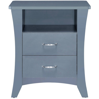 Nightstand With 2 Drawers And Open Shelving