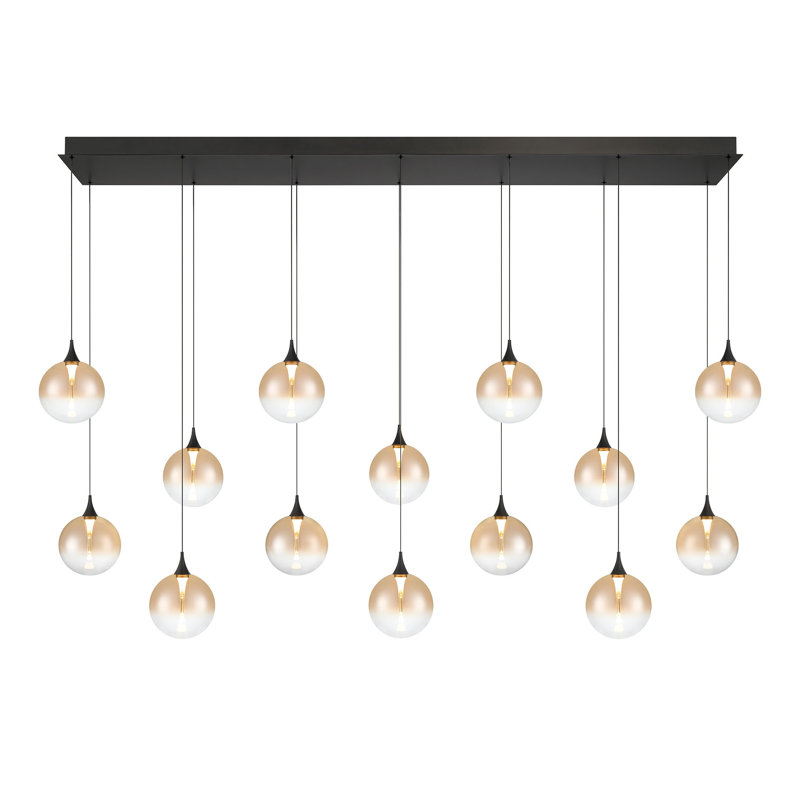 Lustre 14 "72" Iissa, Noir / ambre