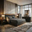 Kayner Bed With LED Lights - Charcoal-1825667712