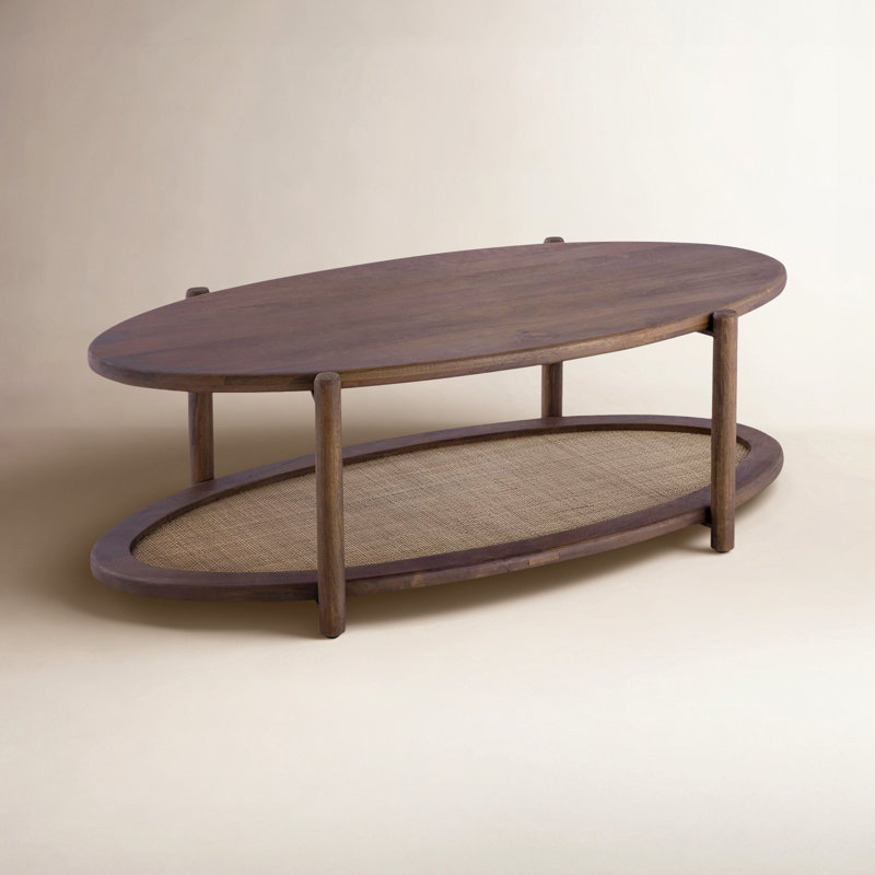 Avalon Walnut And Cane Coffee Table