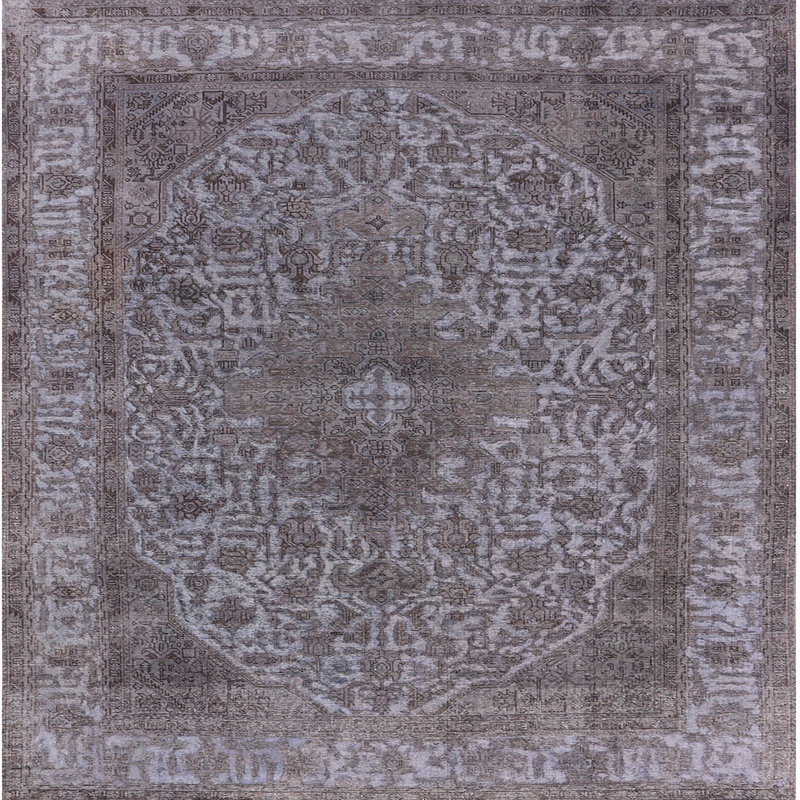 Tapis oriental gris Cedarburg, Carré 6 pi