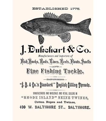 " J. Dukehart And Co. Fine Fishing Tackle "
