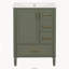 Meuble-lavabo moderne 24 po avec lavabo en céramique, porte à fermeture douce, 3 tiroirs et poignées dorées