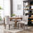 A&a furniture ultra side dining chairs | set of 2 | thickened fabric, solid wood legs | bronze nailhead-497689671-497689529