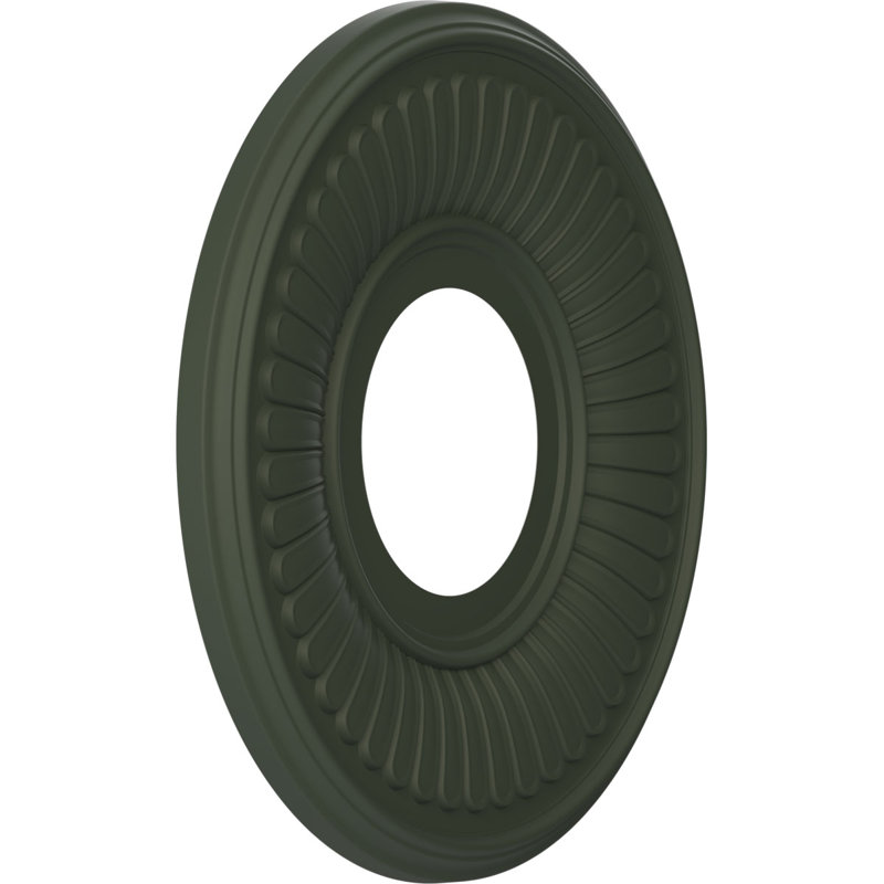 Médaillon de plafond Berkshire en PVC thermoformé, H 10 po x l 10 po x P 0,75 po, Vert club de chasse satiné UltraCover