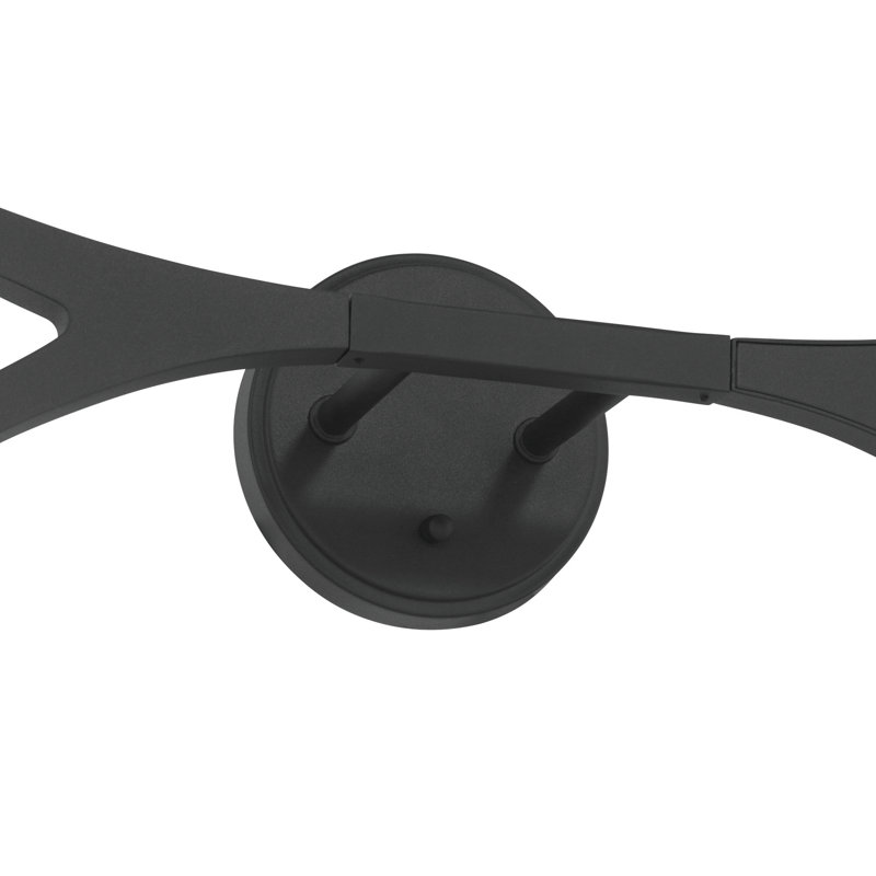 Éclairage pour meuble-lavabo moderne noir mat avec abat-jour en verre