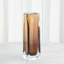 Wide Square Tower Vase-Dark Amber