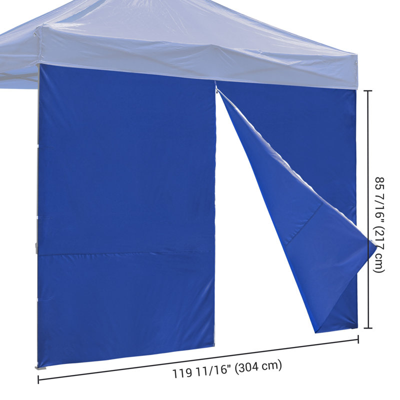 InstaHibit Universal Sidewall Zipper UV30+ Fits 10x10ft Canopy Picnic 1 Piece Blue, 119.69" H x 85.83" W x 0.39" D, Blue