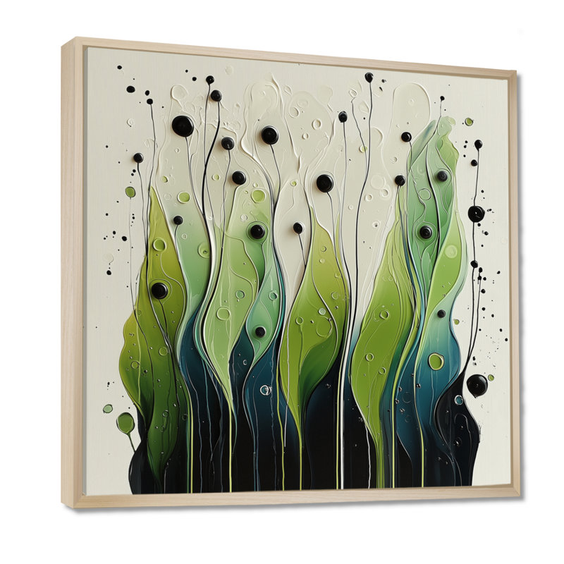 Oetjen Rhythmic Driauge Of Nature, Impression encadrée flottante, Crème, crème, H 30 po x l 30 po