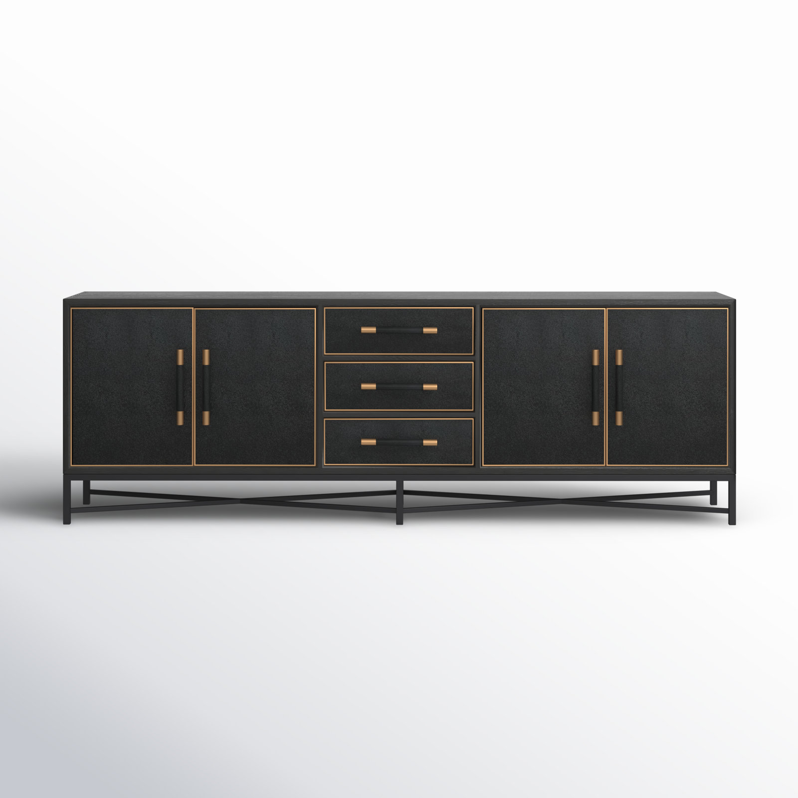 Meera 100" Oak Sideboard, Black