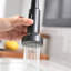 Robinet de cuisine de purificateur d'eau potable avec support de séchage pour vaisselle, robinet d'évier de cuisine rétractable (noir mat)