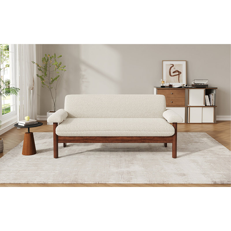 Canapé moderne à 2 places avec causeuse moderne et coussins avec accoudoirs, Beige