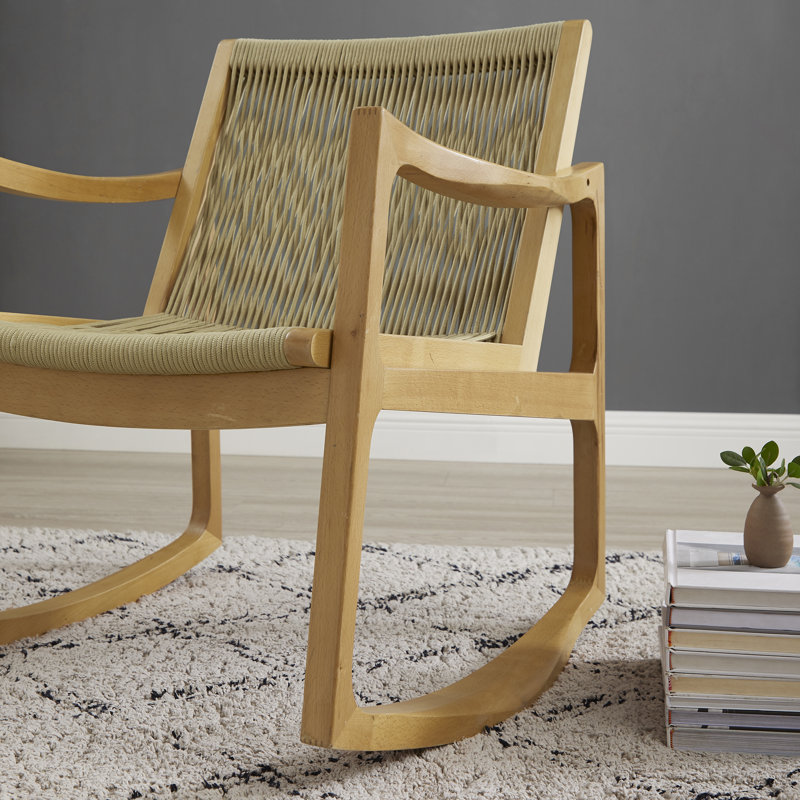 Alwyn Solid Wood Rocking Chair, Natural