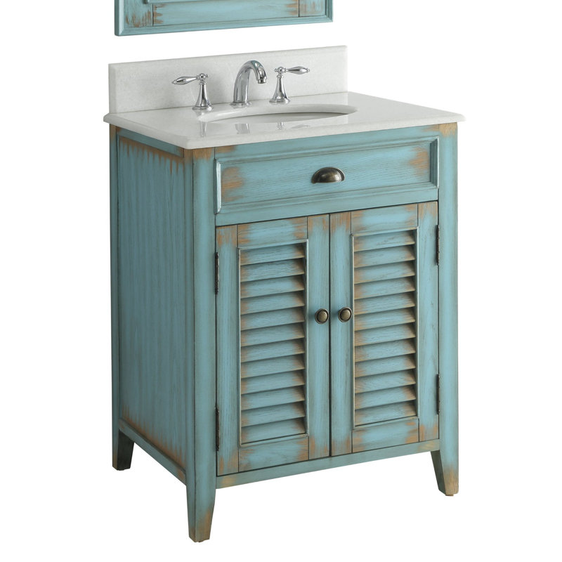 Ensemble de meuble-lavabo simple 26 po Lemoore, Bleu vieilli