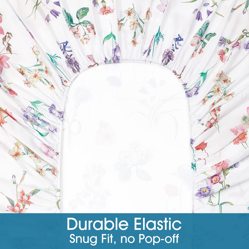 Queen Size Pastel Floral Microfiber Sheet Set
