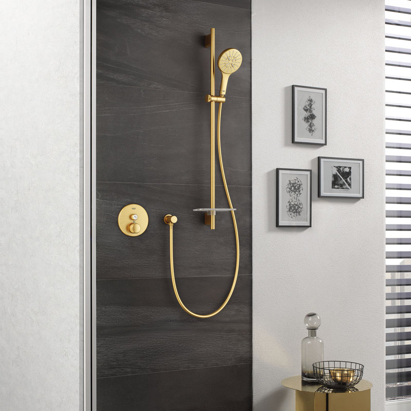 Rainshower 36-Inch Slide Bar with Adjustable Handheld Shower Head Holder, Matte Black