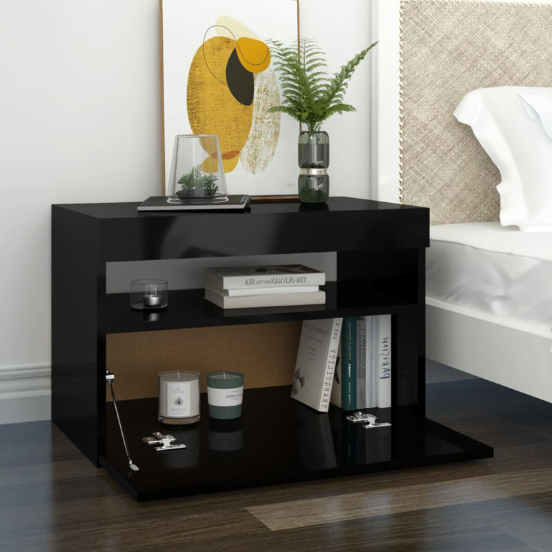 Chole Solid Wood Bedside Table, Individual, Brown