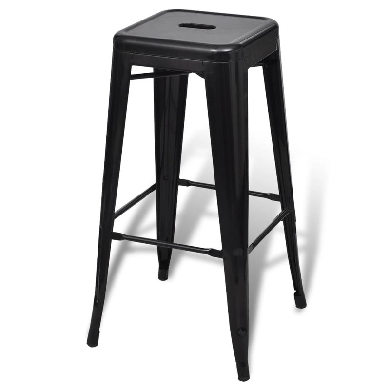 Hullinger Counter Stool with Metal Frame, Black