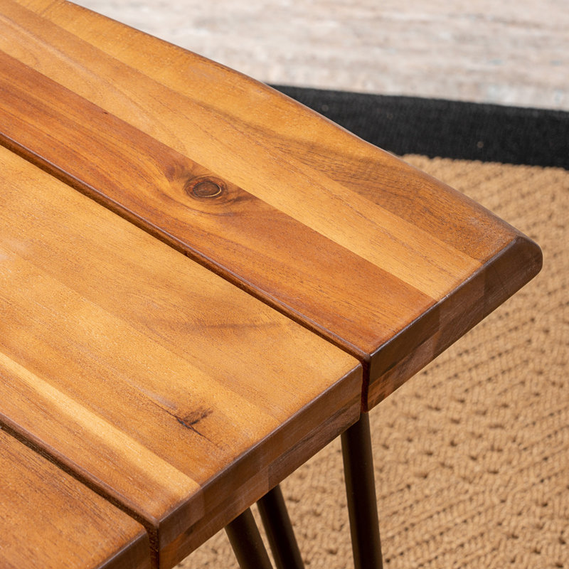 Table basse industrielle avec table d'appoint