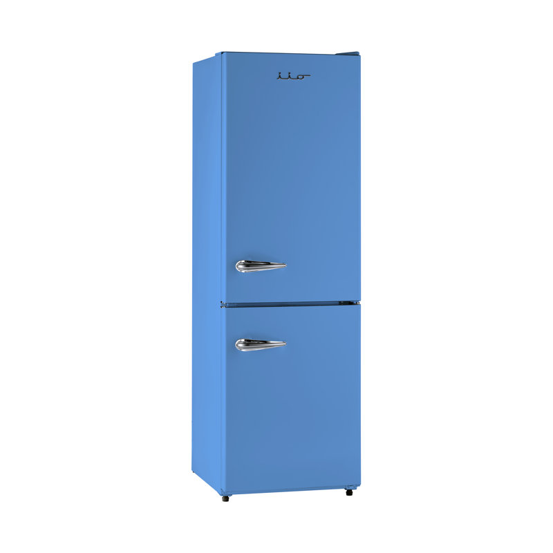 Iio 24" 11 Cubic Feet Smudge-Resistant Bottom Freezer Refrigerator, Right, Light Blue