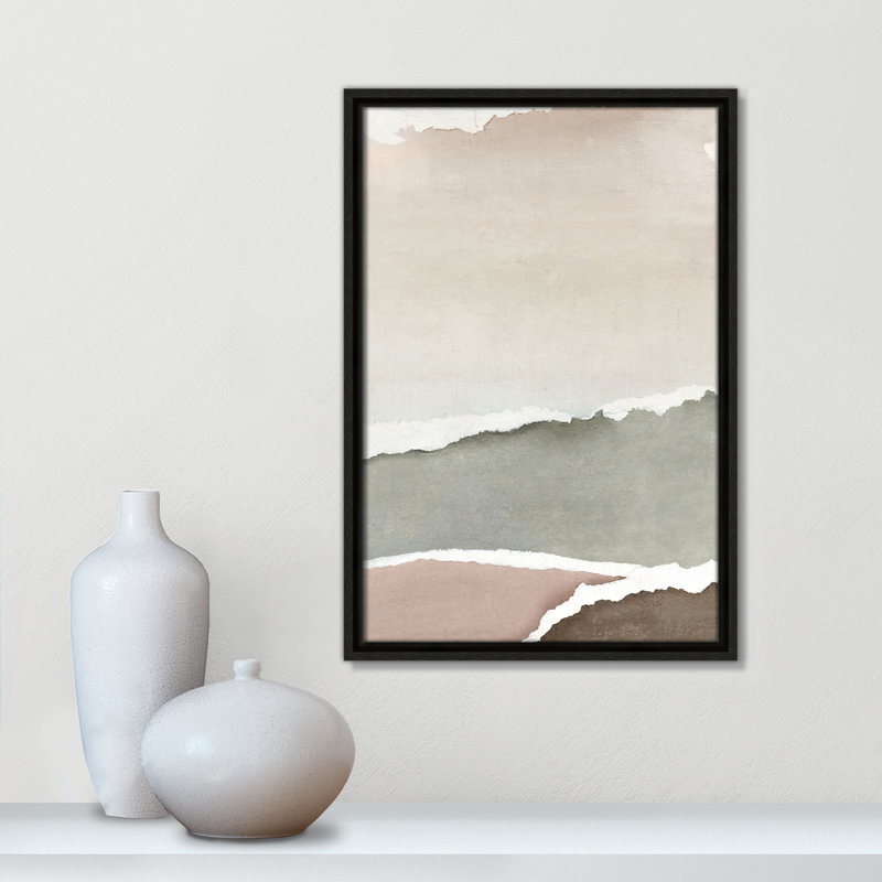 «Torn Whispers II» par Emma Peal, H 19,5 po x l 13,5 po, Flottant espresso