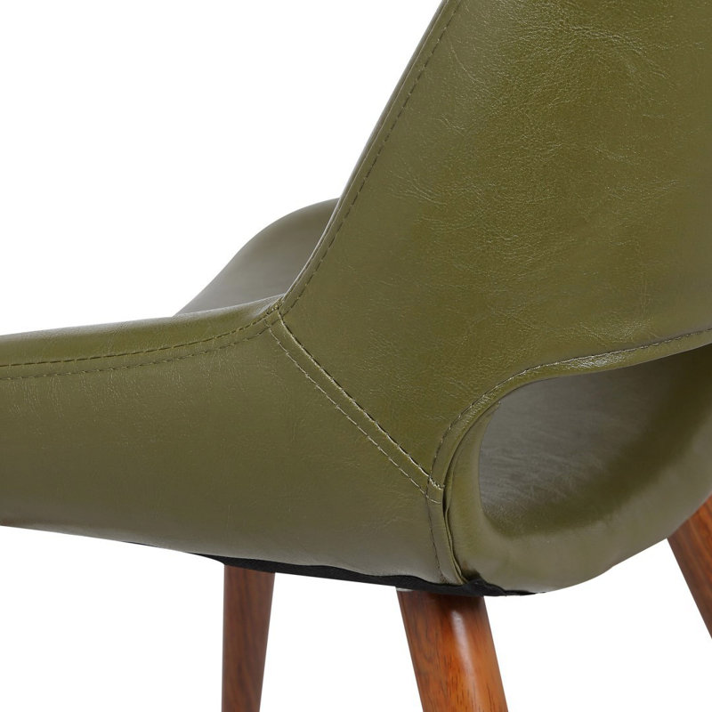 Shane Faux Leather Mid-Century Dining Chair, Green
