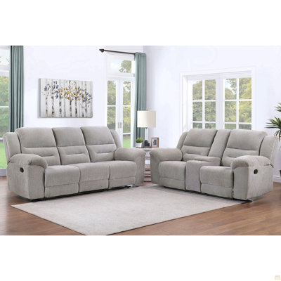 2-Piece Upholstered Reclining Sofa Set